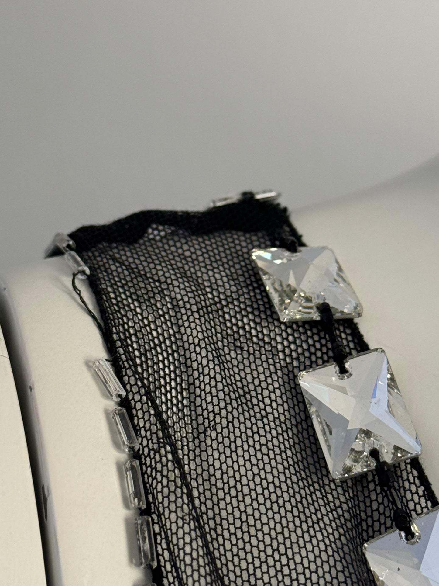 PRADA FALL 1997 EMBELLISHED MESH MINI DRESS