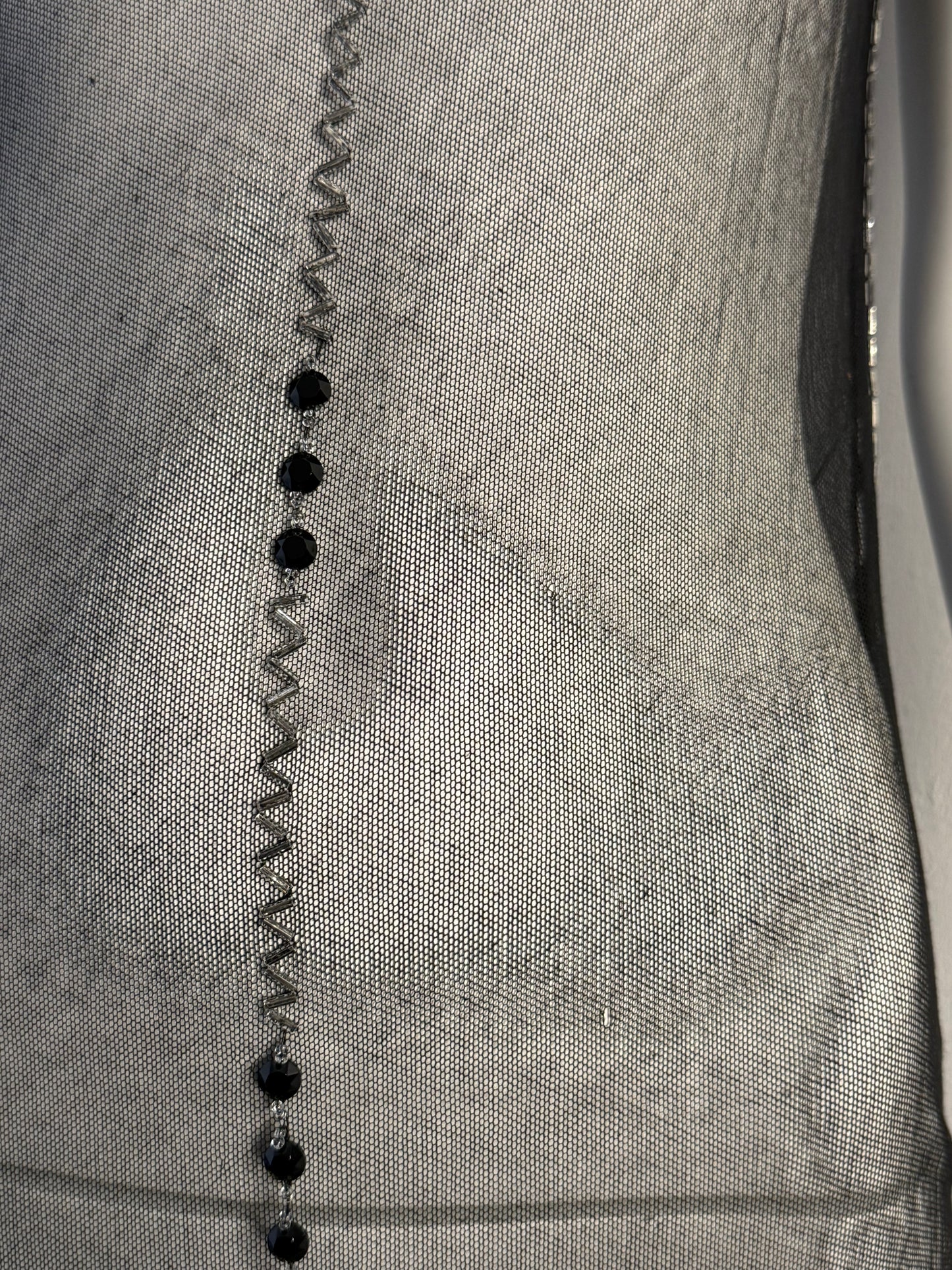 PRADA FALL 1997 EMBELLISHED MESH MINI DRESS